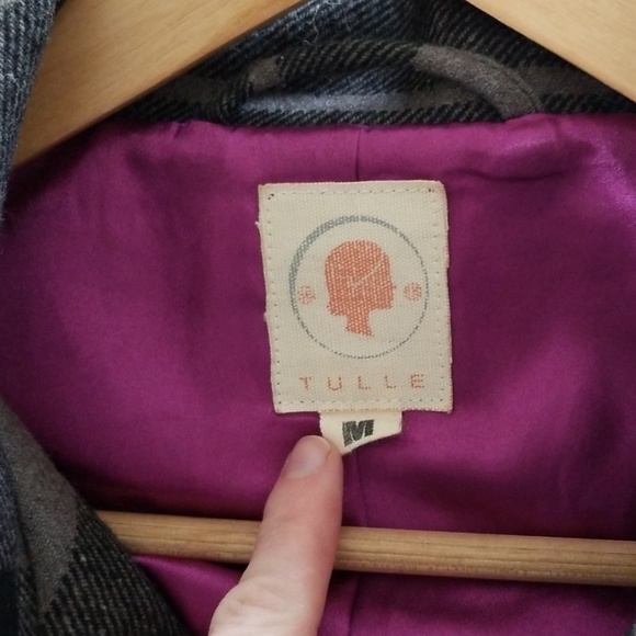 Tulle Cropped Wool Swing Coat - Picture 5 of 7